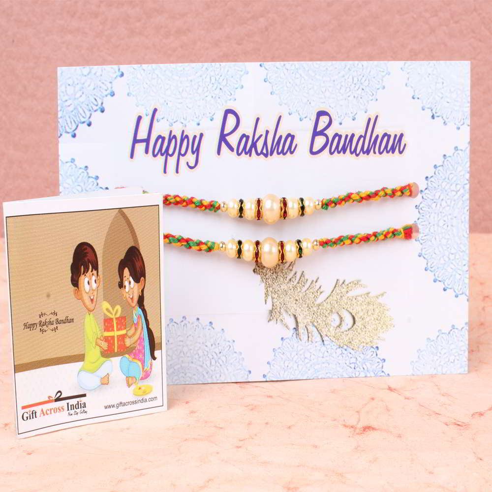 Combo of Two Pearl Beads Rakhi