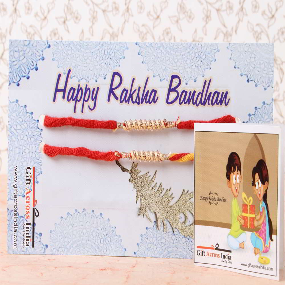 Unique Twin Zardosi Thread Rakhi