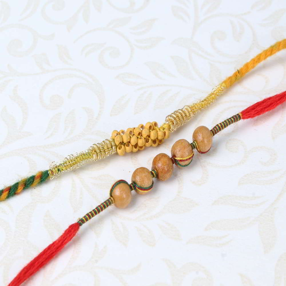 Duo Fancy Sphere Thread Rakhi Set