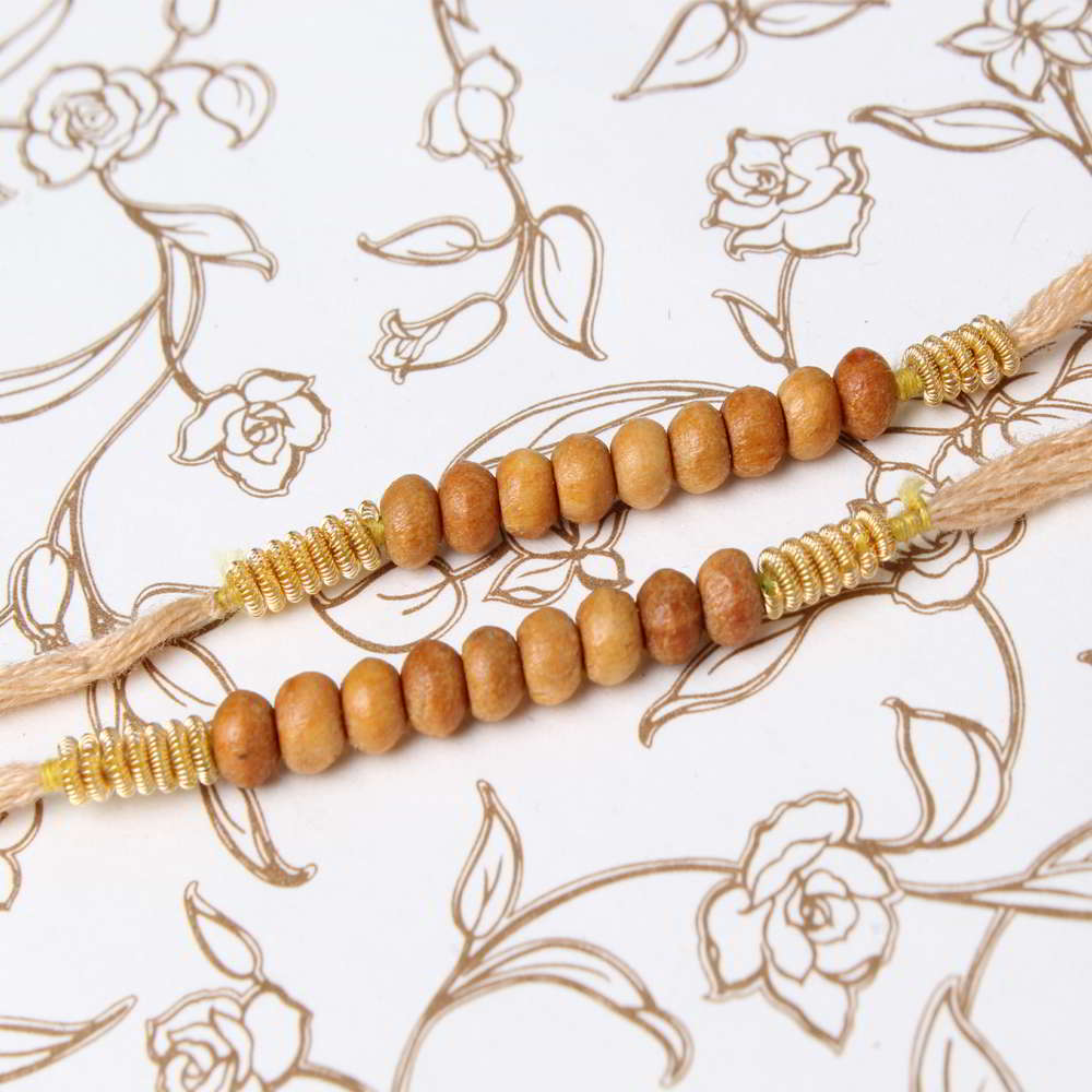 Exclusive Wooden Beads Rakhi Set