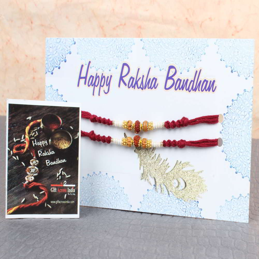 Set of Two Premium Rudraksha Rakhi