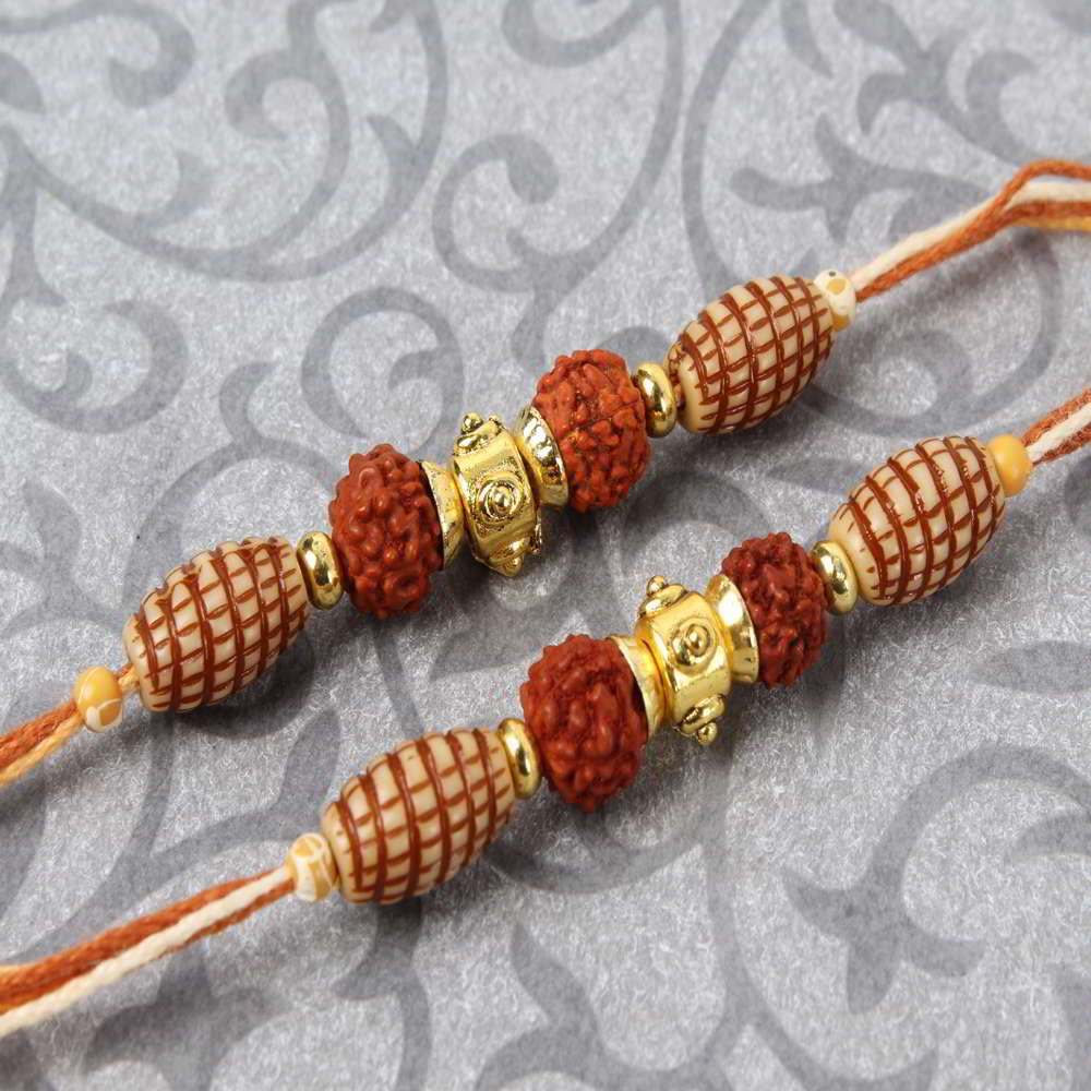 Couple of Double Rudraksha Rakhi - Australia