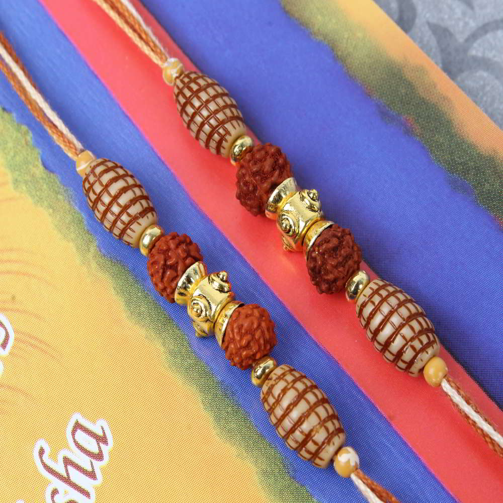 Couple of Double Rudraksha Rakhi