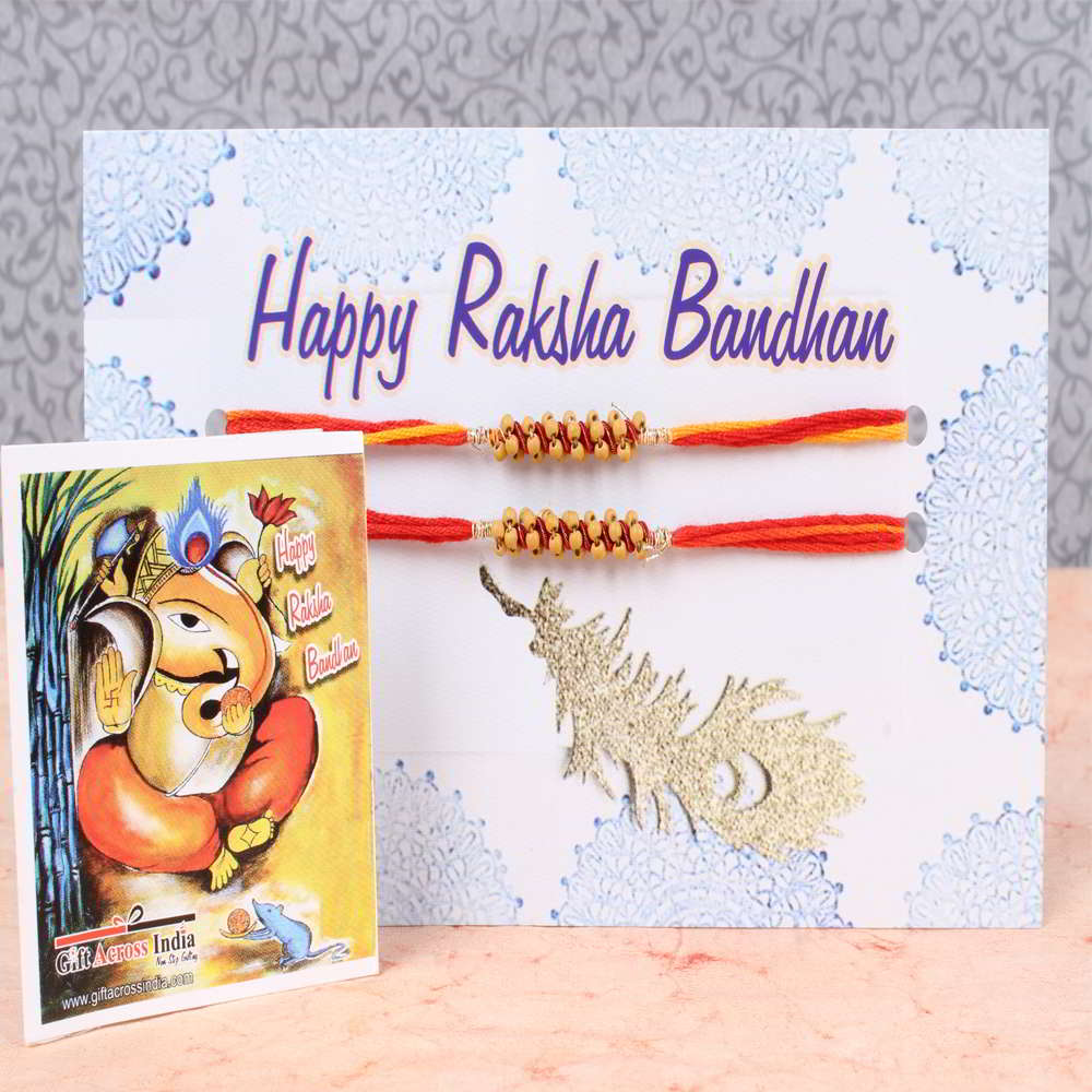 Striking Two Tiny Beads Rakhi