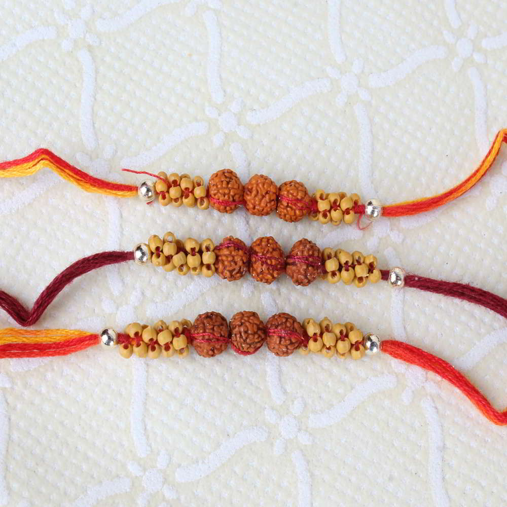 Three Rudraksha Rakhi for Bother