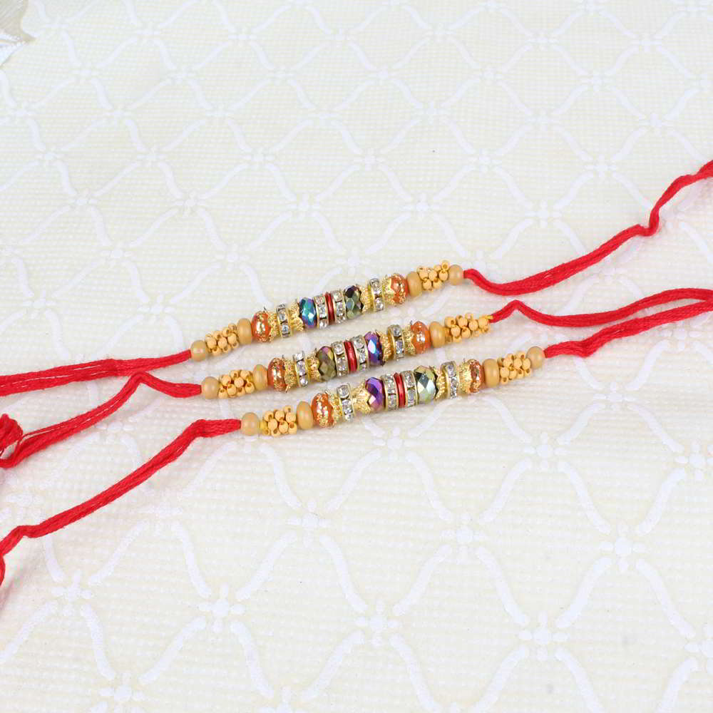 Combo of Three Fancy Beads Rakhi