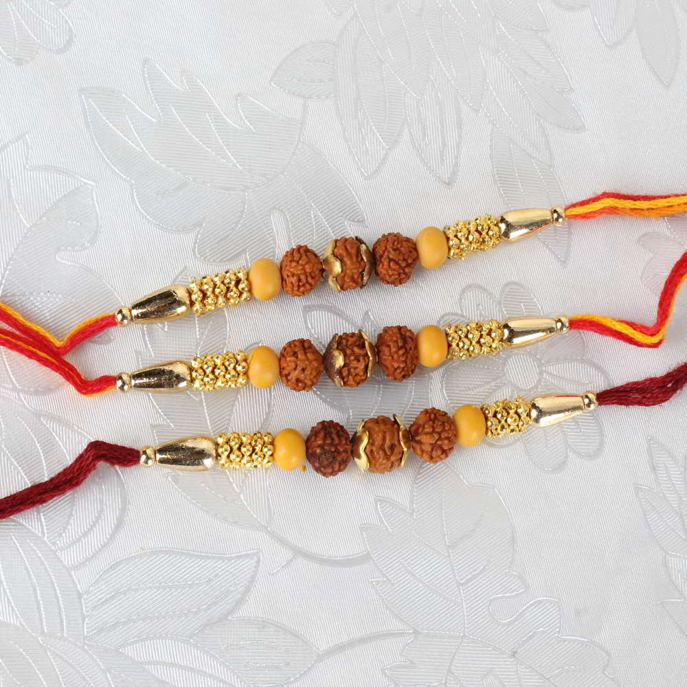 Trio Devotional Rudraksha Rakhi