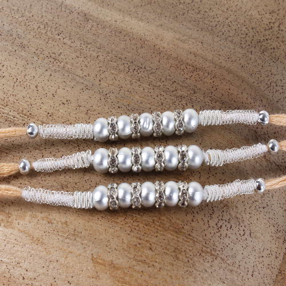 Set of Three Silver Shine Rakhis