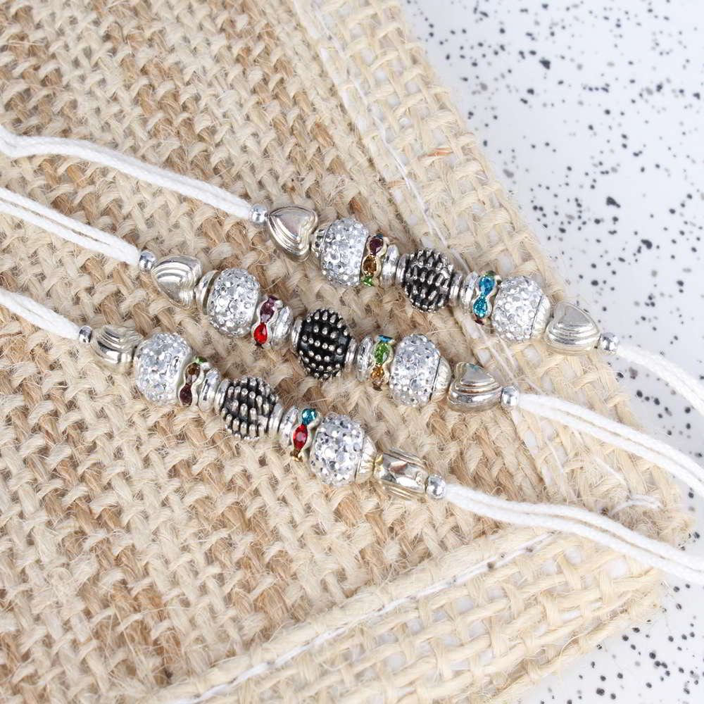 Trio Set of Silver Designer Rakhis