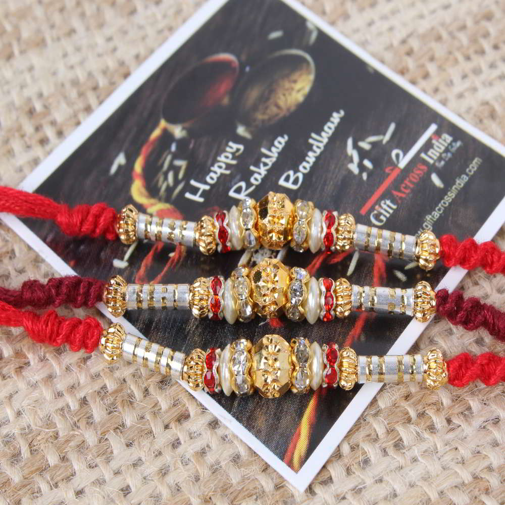 Alluring Designer Pack of Three Rakhi Set