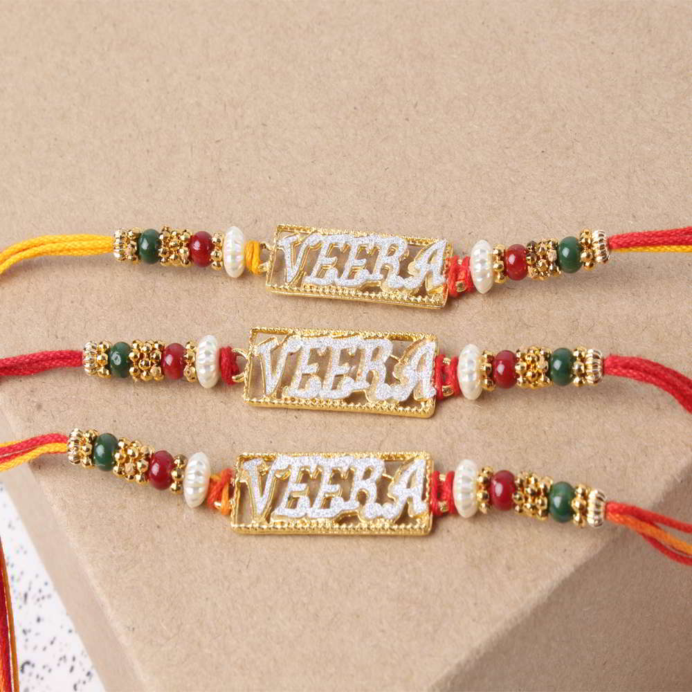 Three Set of Veera Rakhi for Brother Online