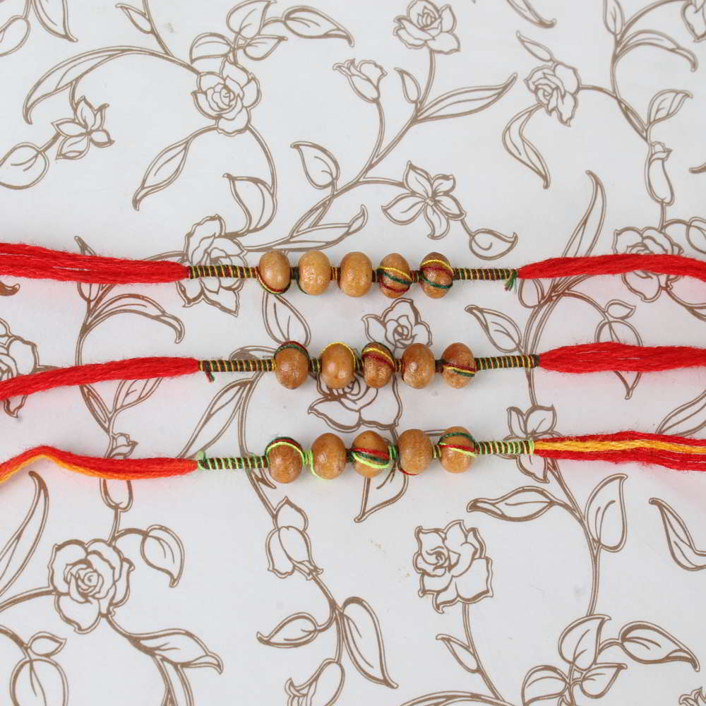 Pack of Three Wooden Rakhis