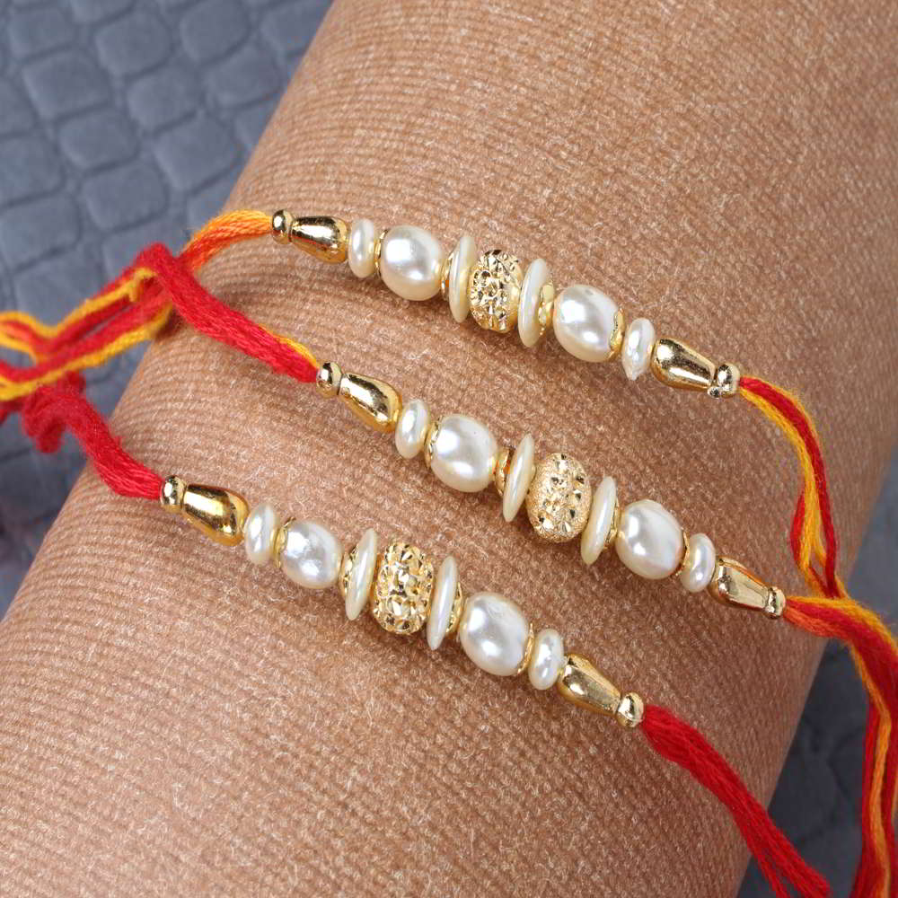 Trio Pearl Rakhis for Brother