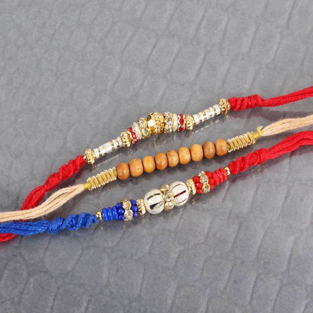 Shiny Glossy Rakhi Set of Three