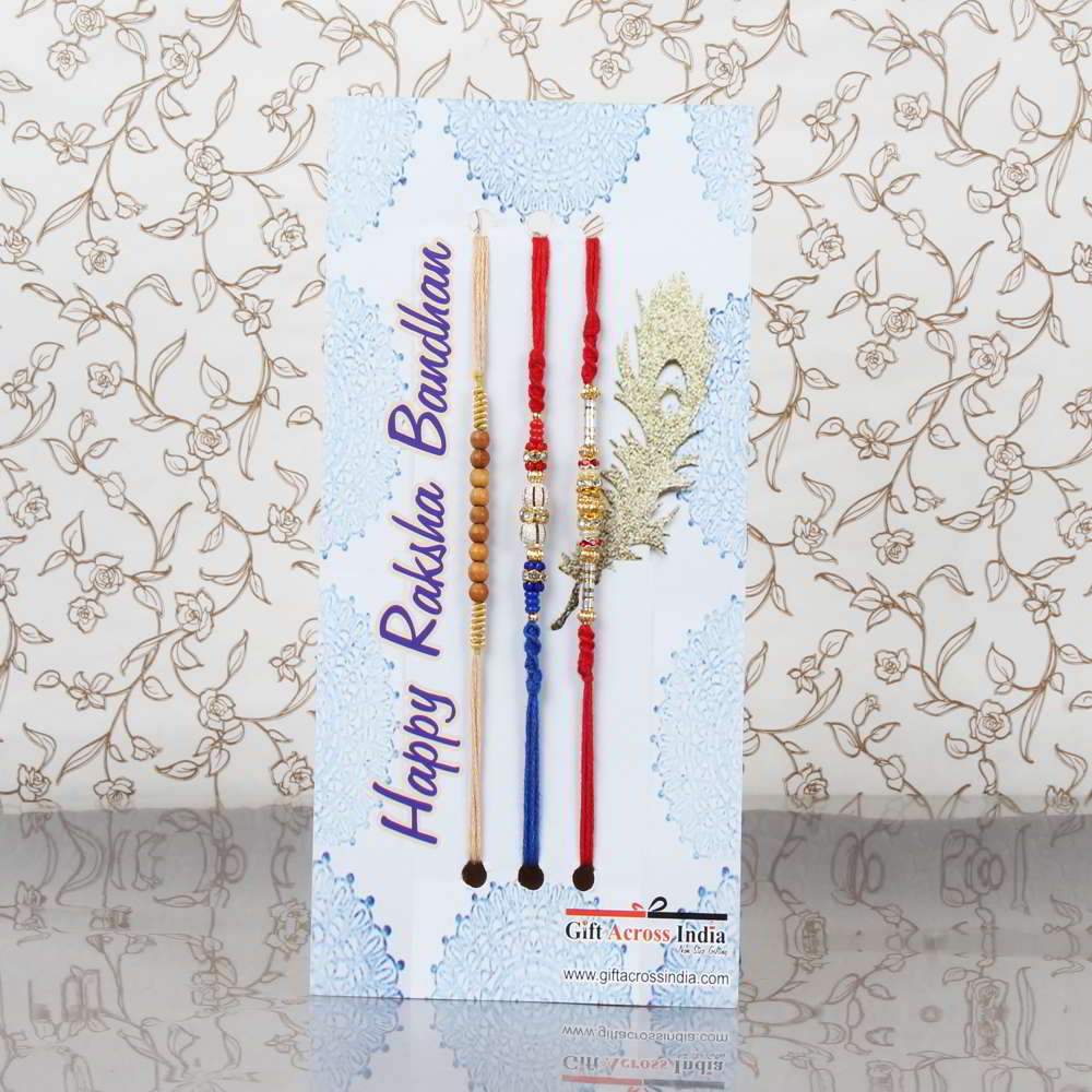 Shiny Glossy Rakhi Set of Three