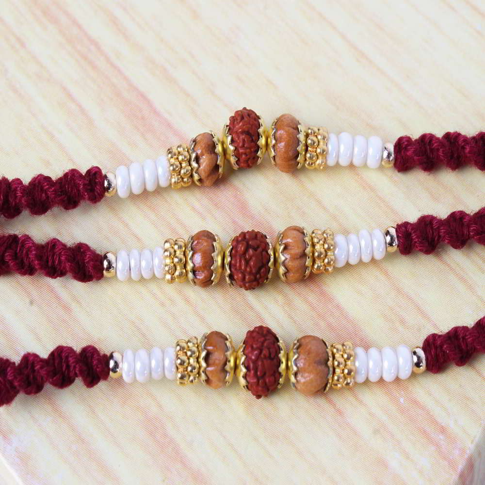 Perfect Rudraksha Trio Rakhis