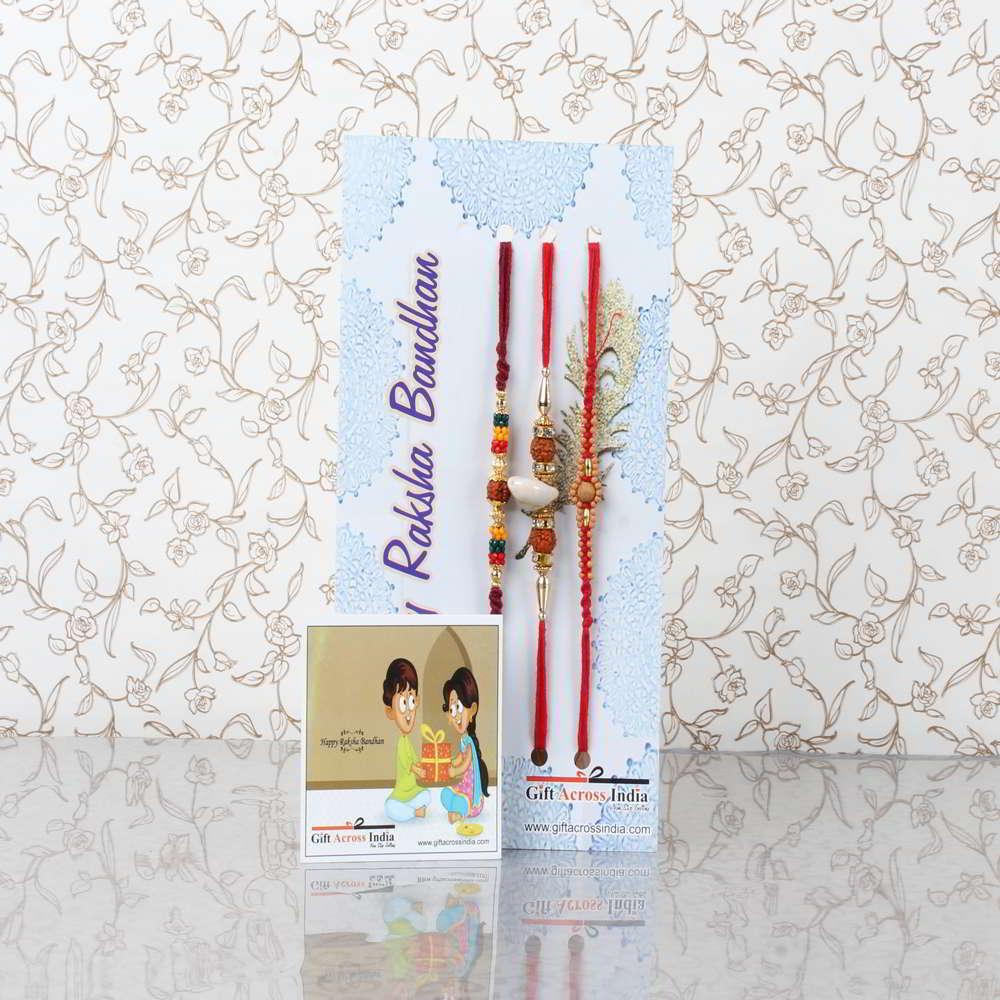 Traditional Set of Three Rakhi