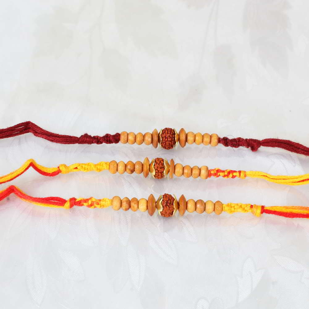 Set of Three Dazzling Rudraksha Rakhis