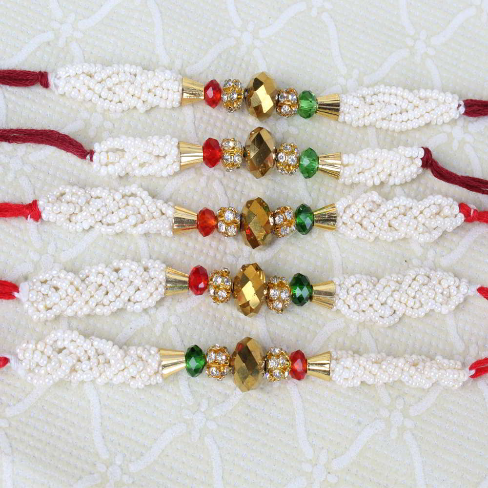 Combo of Five Moti Rakhis