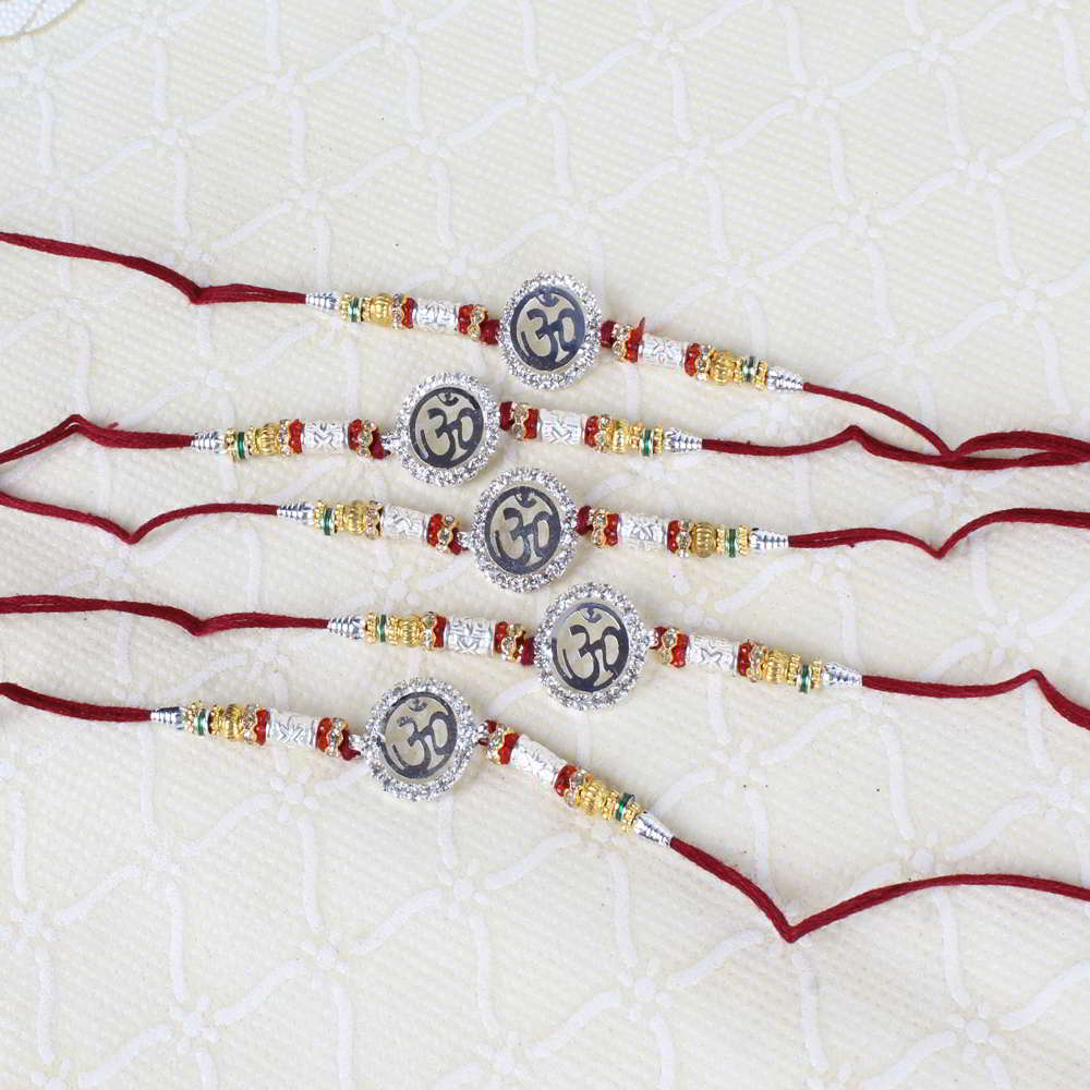 Set of Five Om Ideal Designer Rakhi