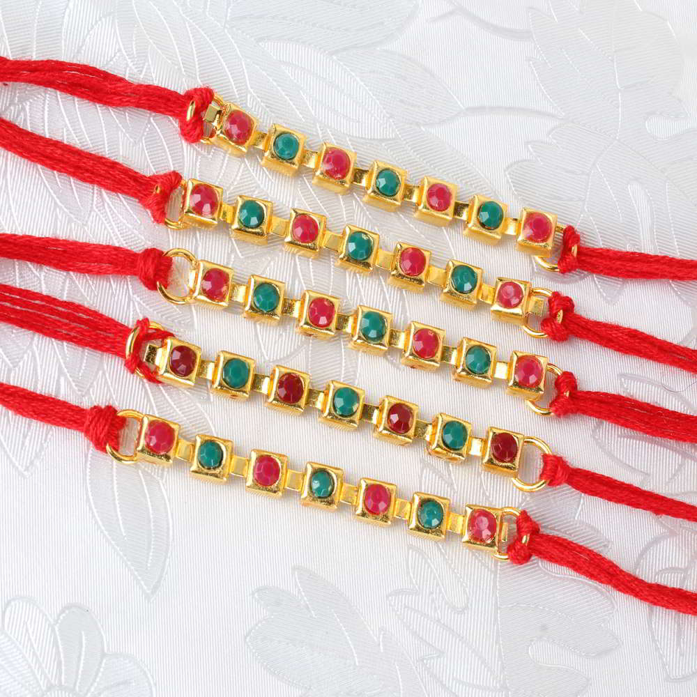 Collection of Multi Stone Rakhi Thread