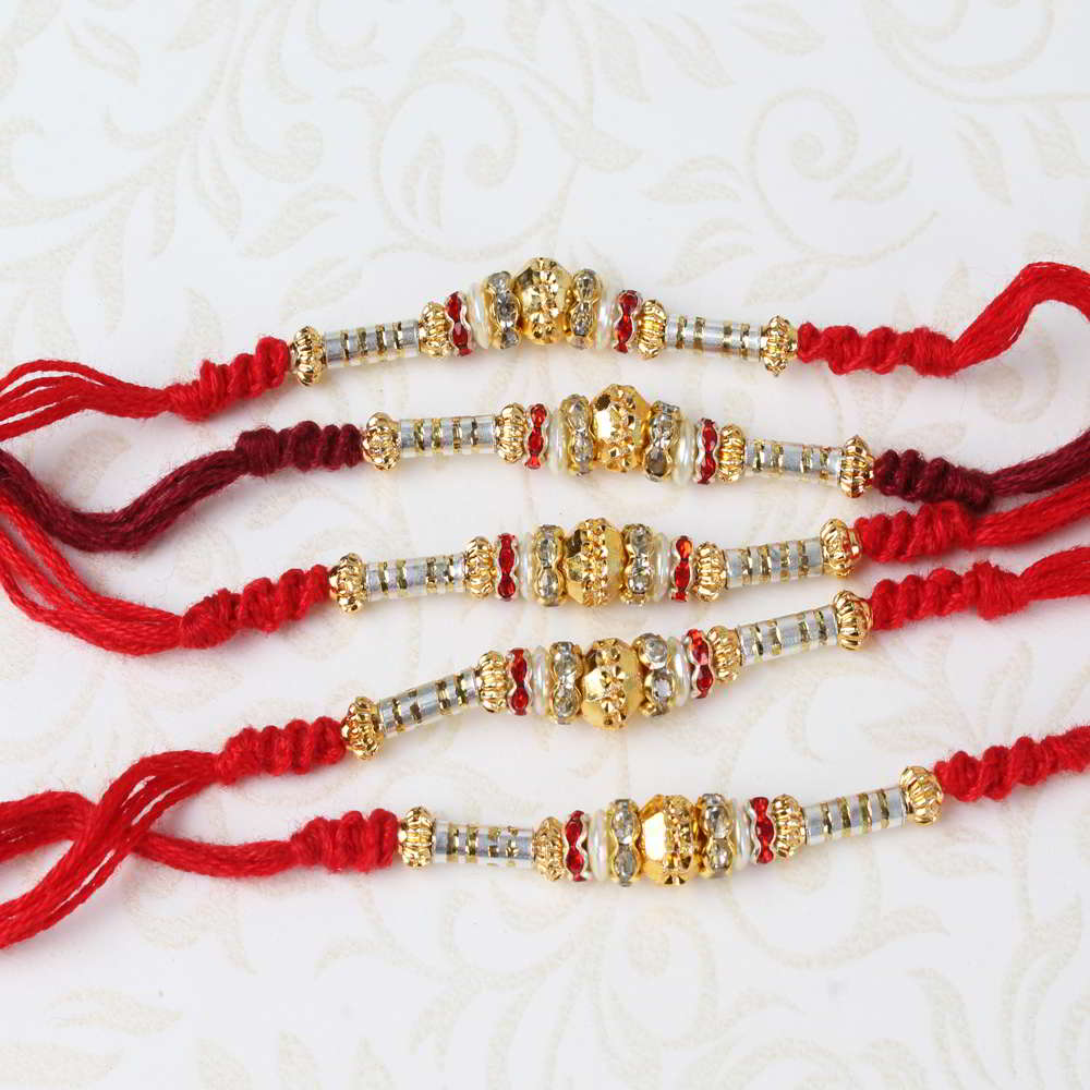 Set of Five Charming Designer Rakhi