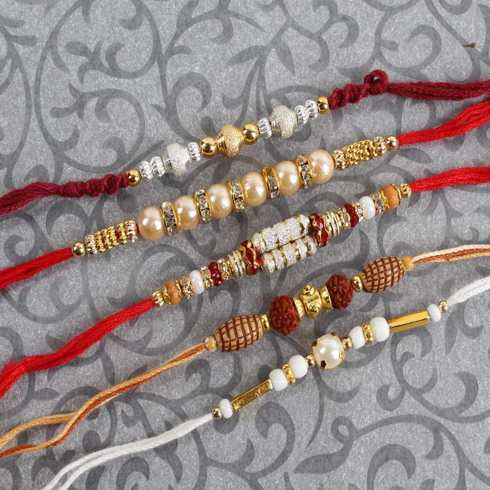 Set of Five Glossy Rakhi - Australia