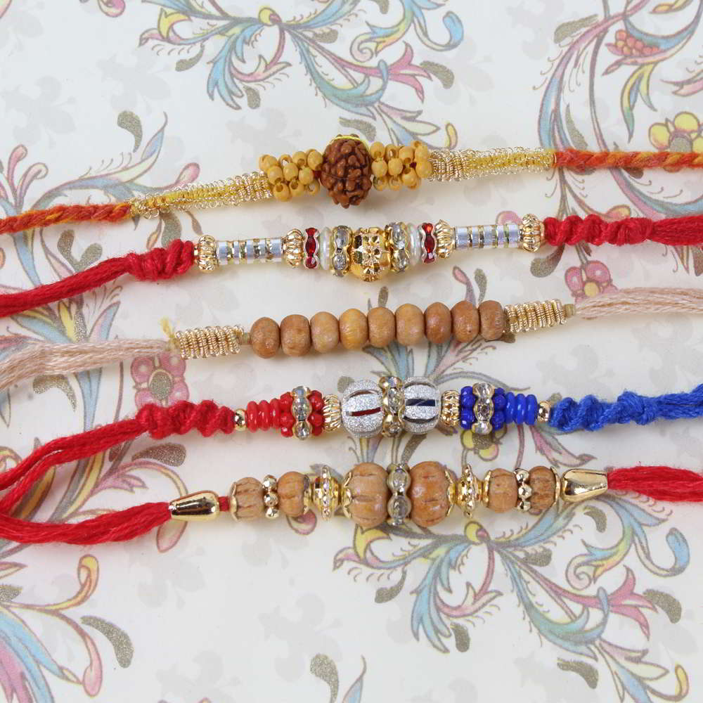 Charming Set of Five Rakhi - Australia