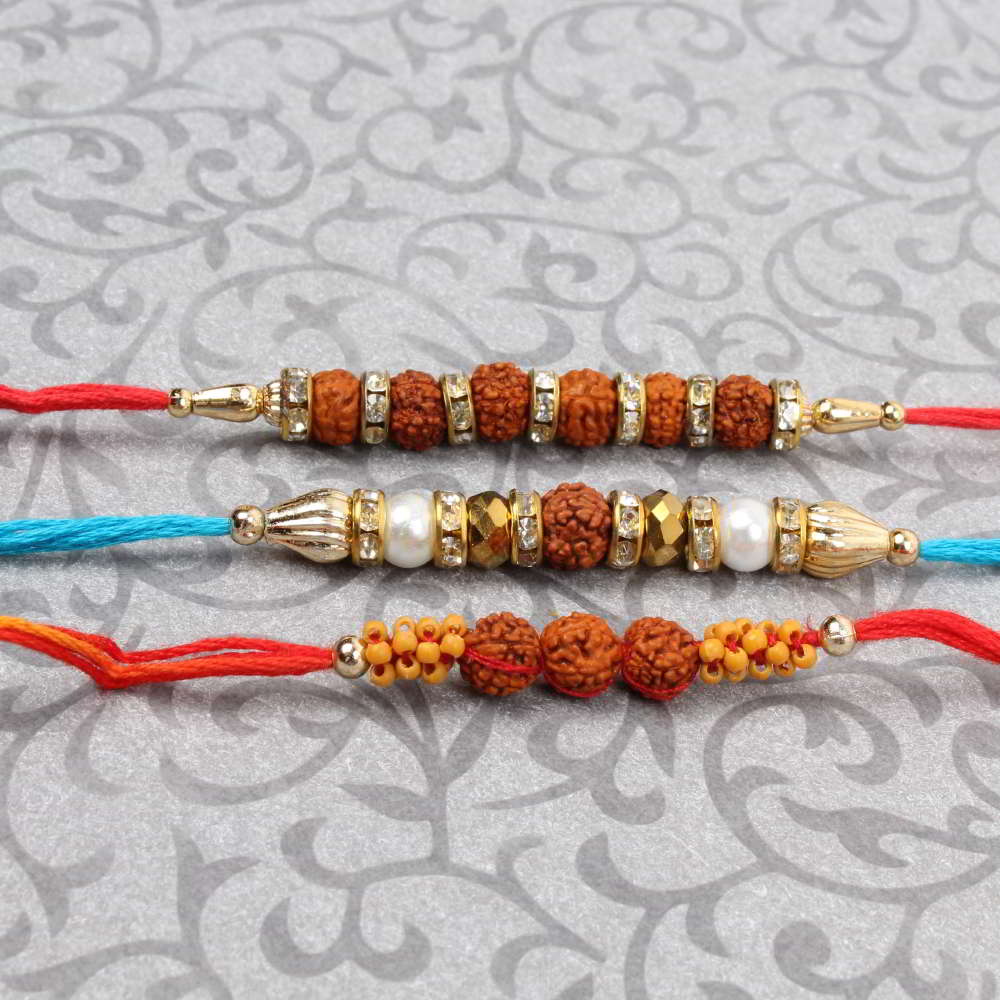 Set of Three Rudraksh Rakhi