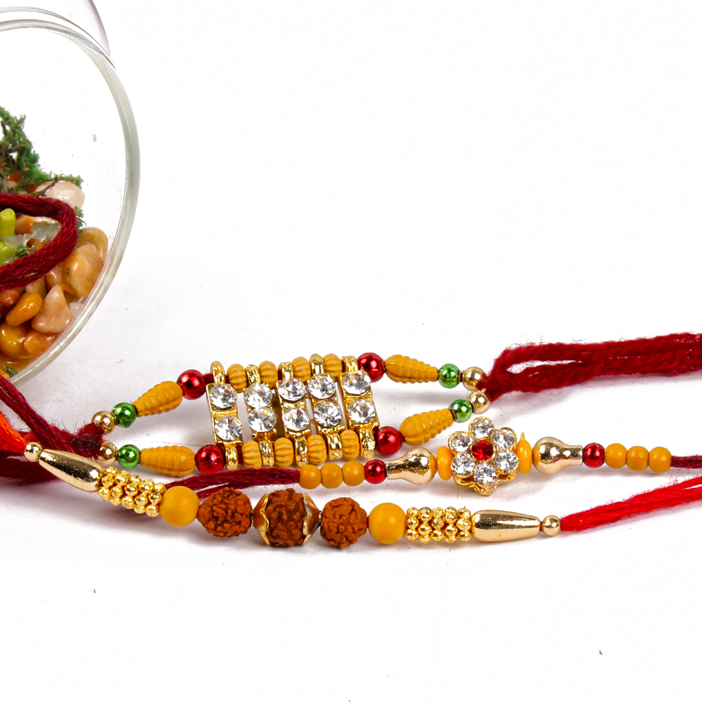 Three Designer Rakhi Combo