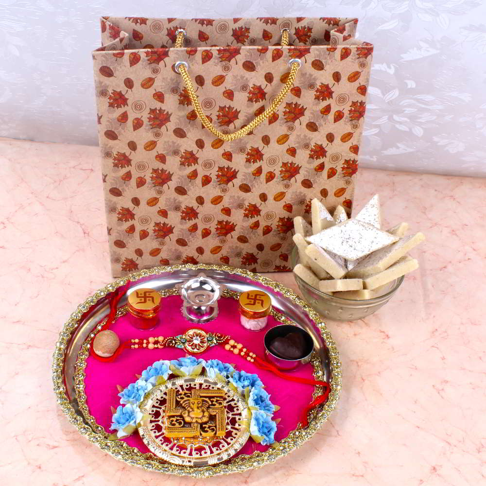 Alluring Rakhi Thali Hamper-Worldwide