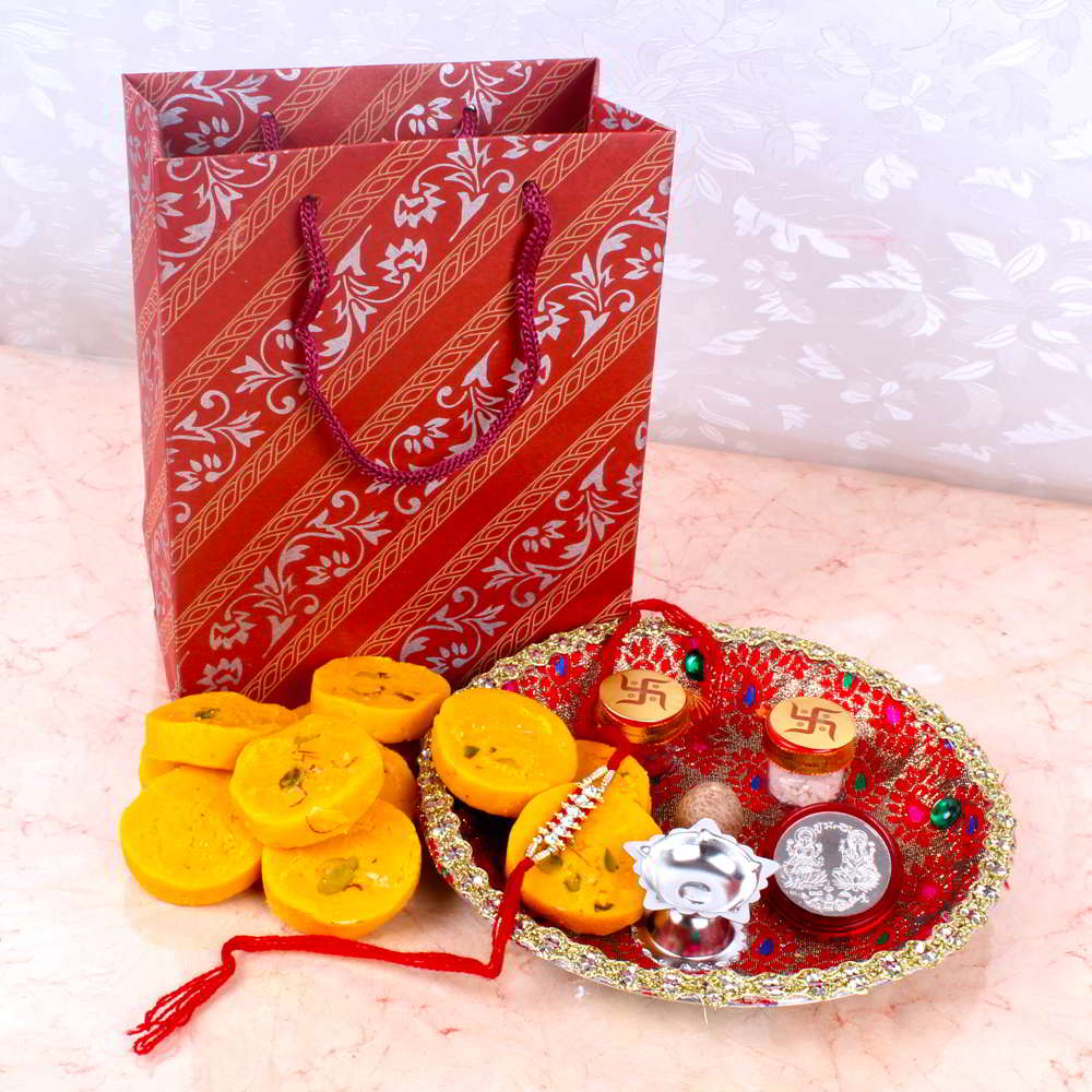 Fancy Rakhi Thali Gift Combo-USA
