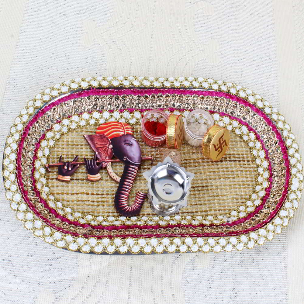 Rakhi with Ganesha Puja Thali