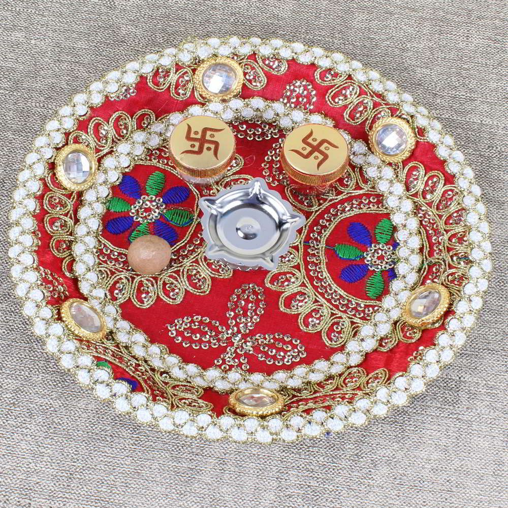 Designer Rakhi Puja Thali Online