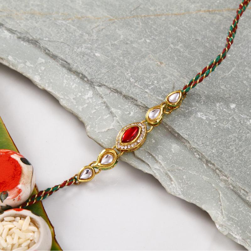 Glittering Kundan Rakhi