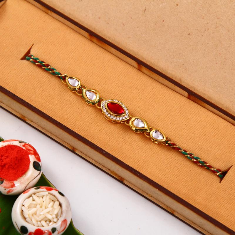 Glittering Kundan Rakhi