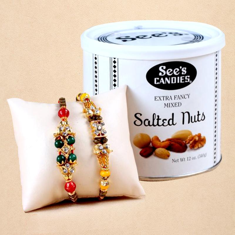 Nuts and Rakhis Gift hamper