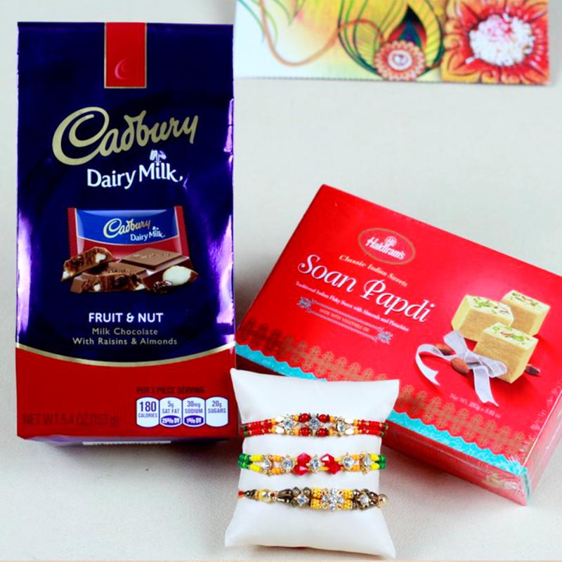 Rakhis with Chocolate and Sweets