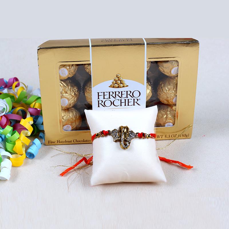 Antique Rakhi with Ferrero Rochers