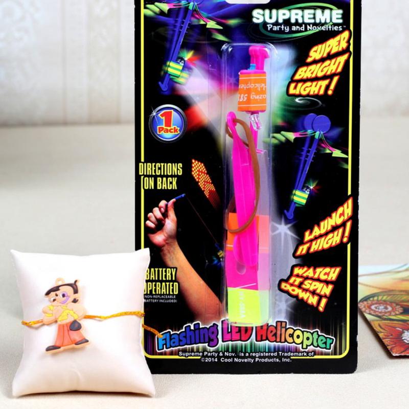 Kids Rakhi and Toy Helicopter Combo