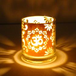 Home Decor Gifts Online - OM Design Shadow Glass Diya