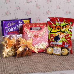 House Warming Gifts for Friends - Chocolate and dryfruits gift combo