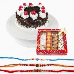 Rakhi With Cakes - Kaju Sweets with Rakhi and Cake