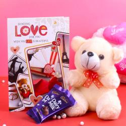 Teddy Day - Greeting Card and Teddy Bear with Chocolate