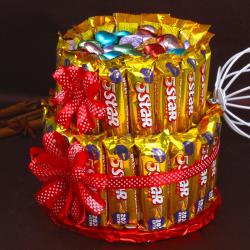 Romantic Gift Hampers for Her - Five Star Chocolates Bar Cake