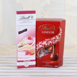 Imported Bars and Wafers - Lindt Himbeer Vanille with Milk Truffles Lindt Lindor