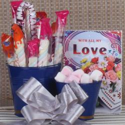 Send Valentines Day Gift Marshmallow Love Bucket  To Surat