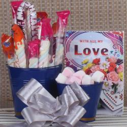 Valentine Homemade Chocolates Gifts - Marshmallow Love Bucket 