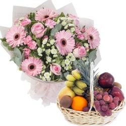 Flowers with Fruits - Occasion Hamper of Mix Fruit