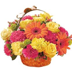 Basket Arrangement - Basket Of Mix Flowers
